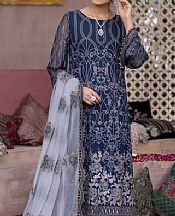 Navy Blue Chiffon Suit
