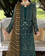 Flossie Teal Chiffon Suit- Pakistani Designer Chiffon Suit