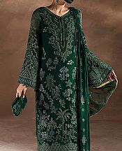 Dark Green Chiffon Suit