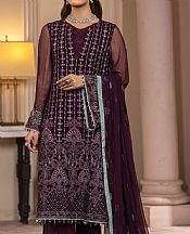 Flossie Wine Berry Chiffon Suit- Pakistani Designer Chiffon Suit