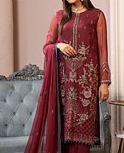 Flossie Persian Plum Chiffon Suit- Pakistani Designer Chiffon Suit