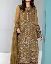 Flossie Olive Chiffon Suit- Pakistani Designer Chiffon Suit