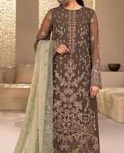 Flossie Olive Chiffon Suit- Pakistani Chiffon Dress