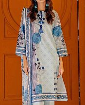 Gul Ahmed Light Grey Lawn Suit- Pakistani Lawn Dress