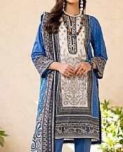 Gul Ahmed Grey/Blue Lawn Suit- Pakistani Lawn Dress
