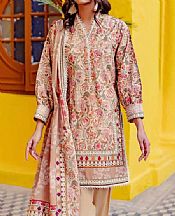Gul Ahmed Beige/Maroon Lawn Suit- Pakistani Lawn Dress
