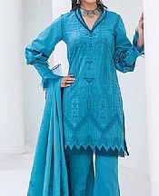 Gul Ahmed Pacific Blue Jacquard Suit- Pakistani Designer Lawn Suits