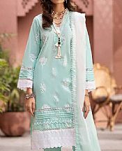 Gul Ahmed Light Turquoise Lawn Suit- Pakistani Lawn Dress