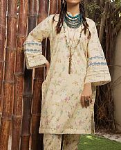 Gul Ahmed Cream Lawn Suit (2 Pcs)- Pakistani Lawn Dress