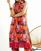 Gul Ahmed Orange/Pink Lawn Suit (2 Pcs)- Pakistani Lawn Dress