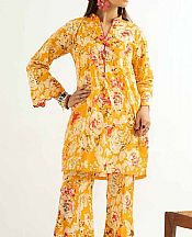 Gul Ahmed Golden Yellow Lawn Suit (2 Pcs)- Pakistani Lawn Dress