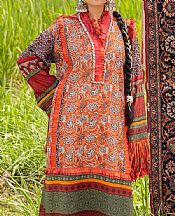Orange Lawn Suit (2 Pcs)