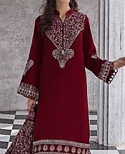 Gul Ahmed Burgandy Pashmina Suit- Pakistani Winter Dress