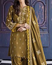 Gul Ahmed Olive Pashmina Suit- Pakistani Winter Dress