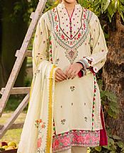 Off-white Cambric Suit- Pakistani Designer Lawn Dress