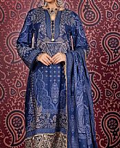 Gul Ahmed Royal Blue Linen Suit- Pakistani Winter Clothing