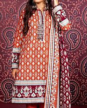 Gul Ahmed Rust Khaddar Suit- Pakistani Winter Dress