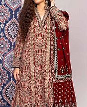 Gul Ahmed Maroon Khaddar Suit- Pakistani Winter Dress