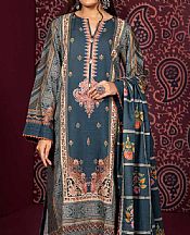 Gul Ahmed Teal Khaddar Suit- Pakistani Winter Dress