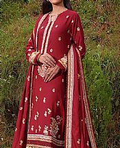Gul Ahmed Burgundy Linen Suit- Pakistani Winter Dress