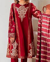 Garnet Sangria- Pakistani Designer Chiffon Suit