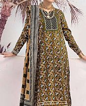 Gul Ahmed Golden Brown Lawn Suit- Pakistani Lawn Dress