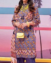 Gul Ahmed Royal Blue Lawn Suit- Pakistani Lawn Dress