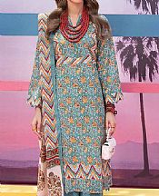 Gul Ahmed Light Turquoise Lawn Suit- Pakistani Designer Lawn Suits