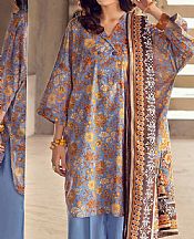 Gul Ahmed Cornflower Blue Cambric Suit- Pakistani Winter Clothing