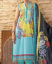 Gul Ahmed Light Turquoise Cambric Suit- Pakistani Winter Clothing