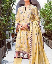Light Golden Lawn Suit- Pakistani Designer Lawn Dress