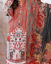 Red/White Lawn Suit- Pakistani Designer Lawn Dress