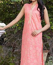 Salmon Pink Lawn Suit (2 Pcs)- Pakistani Designer Lawn Dress
