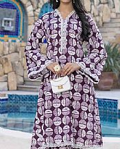 English Violet Lawn Suit (2 Pcs)- Pakistani Lawn Dress