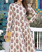 Off-white Lawn Suit (2 Pcs)- Pakistani Designer Lawn Dress
