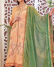 Gul Ahmed Peach Cotton Suit- Pakistani Lawn Dress