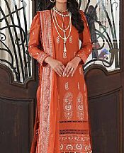 Bright Orange Lawn Suit- Pakistani Designer Lawn Dress