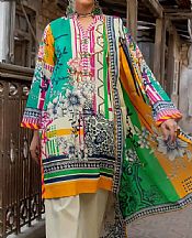 Off-white/Sea Green Lawn Suit- Pakistani Lawn Dress