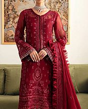 Gulaal Crimson Chiffon Suit- Pakistani Designer Chiffon Suit