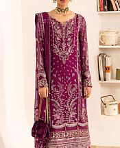 Gulaal Egg Plant Chiffon Suit- Pakistani Chiffon Dress