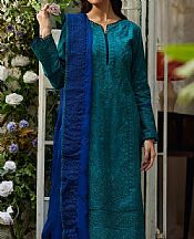 Gulaal Teal Lawn Suit- Pakistani Designer Lawn Suits