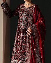 Gulaal Maroon Velvet Suit- Pakistani Winter Dress