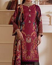 Gulaal Wine Silk Suit- Pakistani Designer Chiffon Suit