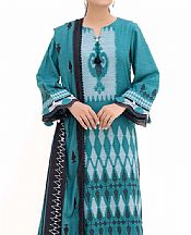 Gul Ahmed Teal Jacquard Suit- Pakistani Winter Dress