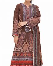 Gul Ahmed Brown Khaddar Suit- Pakistani Winter Clothing
