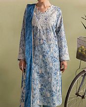 Gul Ahmed Cloudy Blue Lawn Suit- Pakistani Designer Lawn Suits