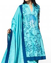 Cyan Jacquard Suit
