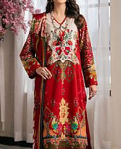Gul Ahmed Scarlet Cross Hatch Suit- Pakistani Designer Lawn Suits