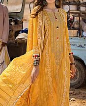 Gul Ahmed Mustard Lawn Suit- Pakistani Lawn Dress