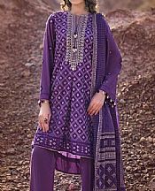 Gul Ahmed Purple Lawn Suit- Pakistani Designer Lawn Suits